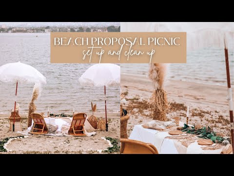 BEACH PROPOSAL PICNIC | setting up at a hotel resort & clean up