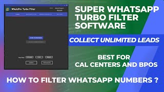WhatsPro Turbo Filter |Filter whatsapp numbers faster speed? SuperTurbo Filter SOFTWARE#TurboFilter screenshot 2