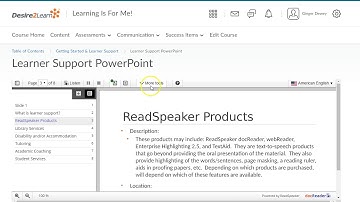 ReadSpeaker docReader Overview for Brightspace