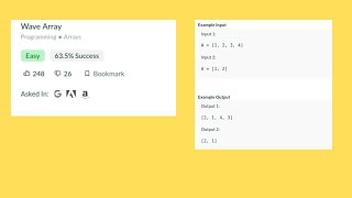 wave array  question  DSA round | C++