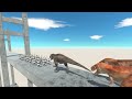 T-REX Brothers on Sky Bridge vs Army from ALL UNITS Animal Revolt Battle Simulator