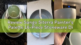 Review Sango Siterra Painter's Palette 16-Piece Stoneware Dinnerware Set - Service for 4, Ceramic Pl