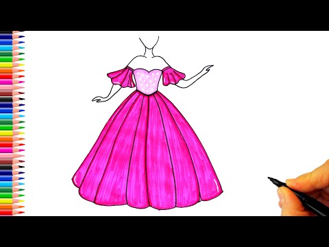 Prenses Elbisesi Çizimi - Kolay Çizimler - Prenses Nasıl Çizilir? - Elbise Nasıl Çizilir?