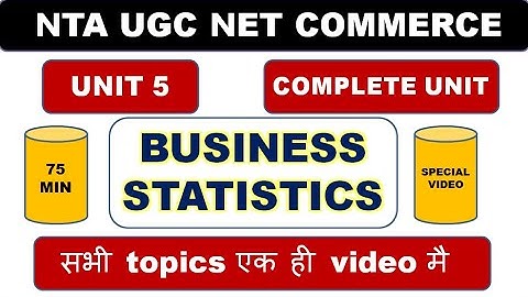 #Unit 5 | Business Statistics and Research Methods | Complete unit  | Nta ugc Net Commerce | pdfnote