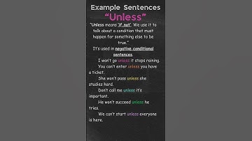 Unless – Meaning and Example Sentences | Easy English Grammar Lesson