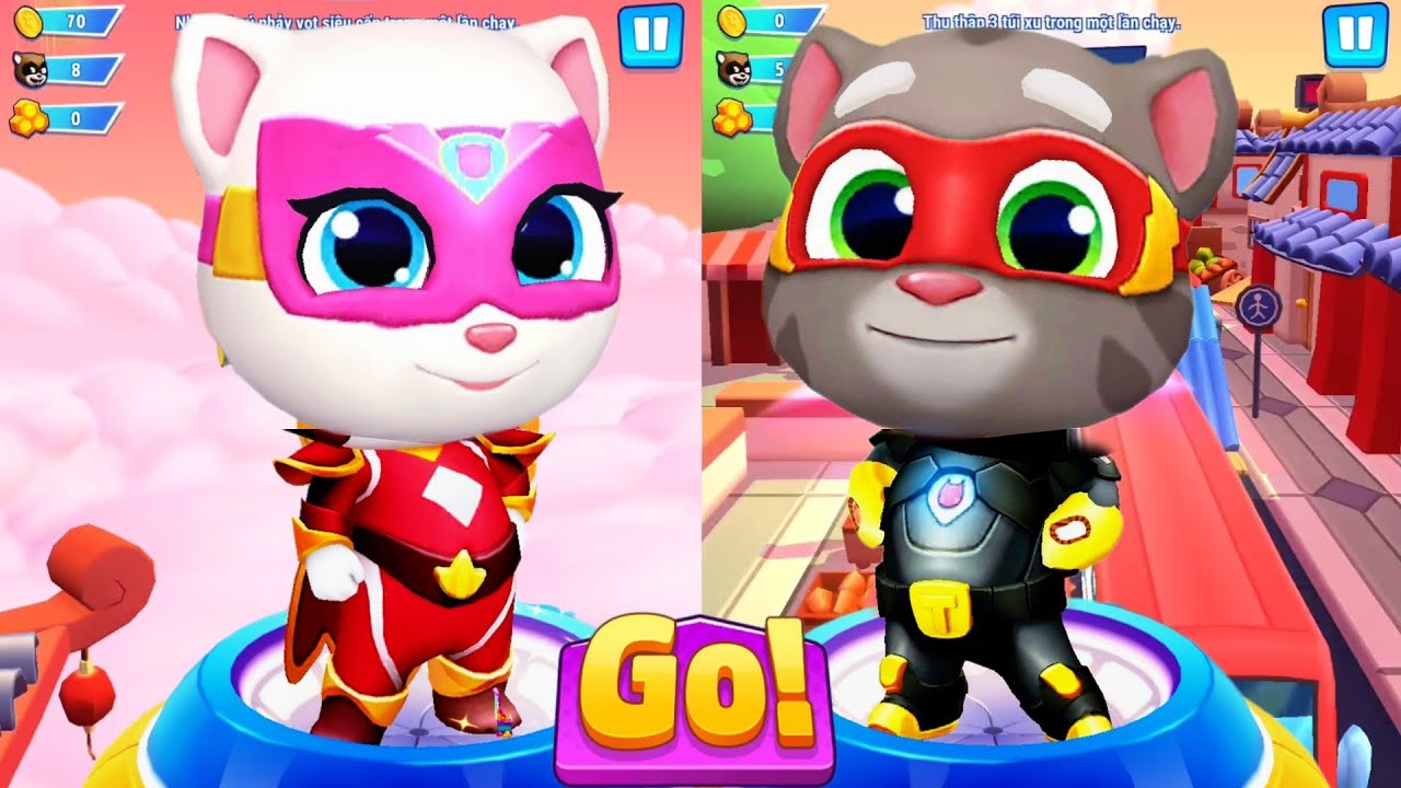 Talking Tom Hero Dash Fire Arrow Angela vs Jet Black Tom vs Other Heroes - Android