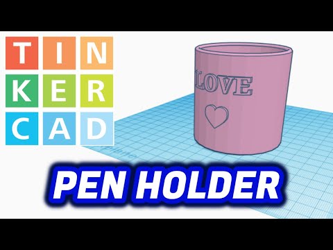 PEN HOLDER | PORTALÁPICES | How to make | Cómo diseñar - Tinkercad 3D Design