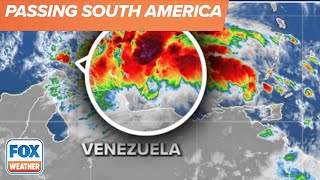 Potential Tropical Cyclone Two Moving Rapidly As It Passes Far Northern South America