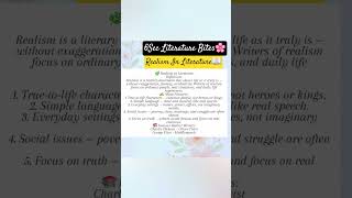 Realism In Literature | English Literature #shortvideo #shortvideo #shorts