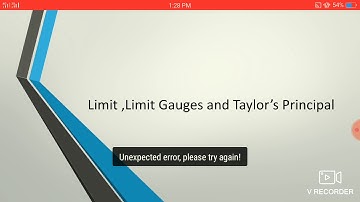 3.4 ISO System of limit and fit, Gauges: Limit gauges ,Taylor