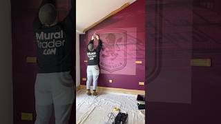 1,620 minutes to hand-paint a football mural for their son.. #mural #football