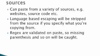 Pasting Regex from external sources with Textpression