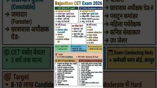 राजस्थान Exam CET 2026 | 12th & Graduation Level | Exam Date, Syllabus#cet