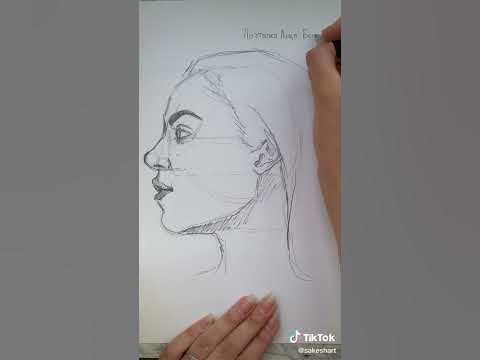 Рисуем голову девушки боком!!! - YouTube