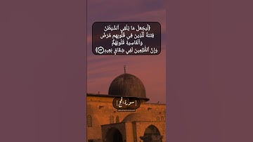 سورة الحج الآية ٥٣ و ٥٤ بصوت الشيخ محمد صديق المنشاوي