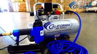 California air tools 2010agk18 ultra quiet, oil-free, lightweight
compressor with nail gun kit 1.0 hp (rated/running) - 2.0 (peak)
gallon aluminum...
