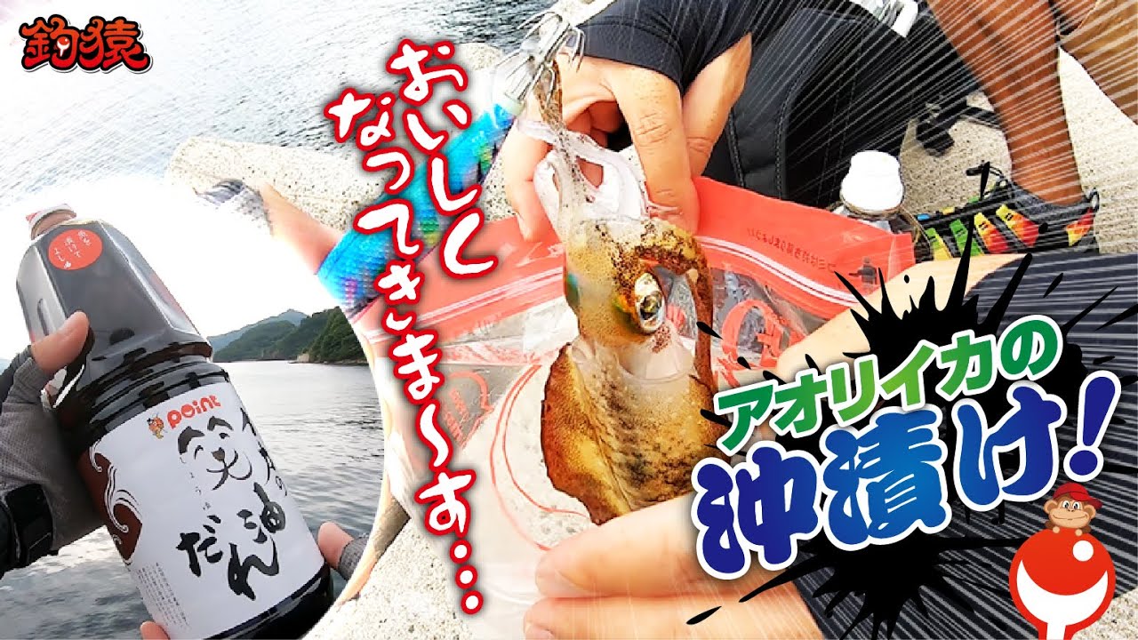 エギング アオリイカを生きたまま醤油にぶち込む料理 漁師飯 沖漬けの作り方 Youtube