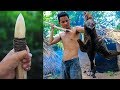 Primitive Technology with Survival Skills Hunting Duck By Spear For Food