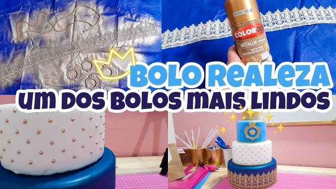 Bolo Fake Realeza Coroa 15 Anos Rosa Luxo 6 Andares