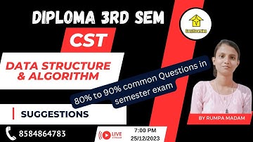 Diploma 3rd Sem CST | DATA STRUCTURE & ALGORITHM | Suggestions | By- Rumpa Madam / Easy2Learning