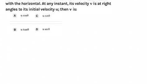 A particle is projected with a velocity u making an angle theta with the horizontal. At any instant,