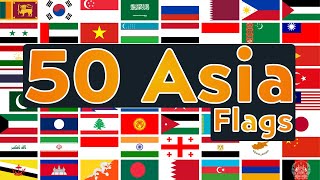 Guess & Learn 50 FLAGS of Asia | American accent🌎Challenge yourself & your friends
