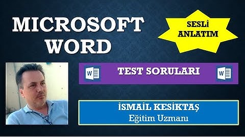 Microsoft Word Sınav Soruları Test Soruları İşletmenlik Sınavı Sesli Anlatım
