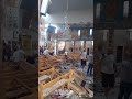 المشاهد الأولى للتفجير الإرهابي الذي طال كنيسة مار إلياس في دويلعة دمشق