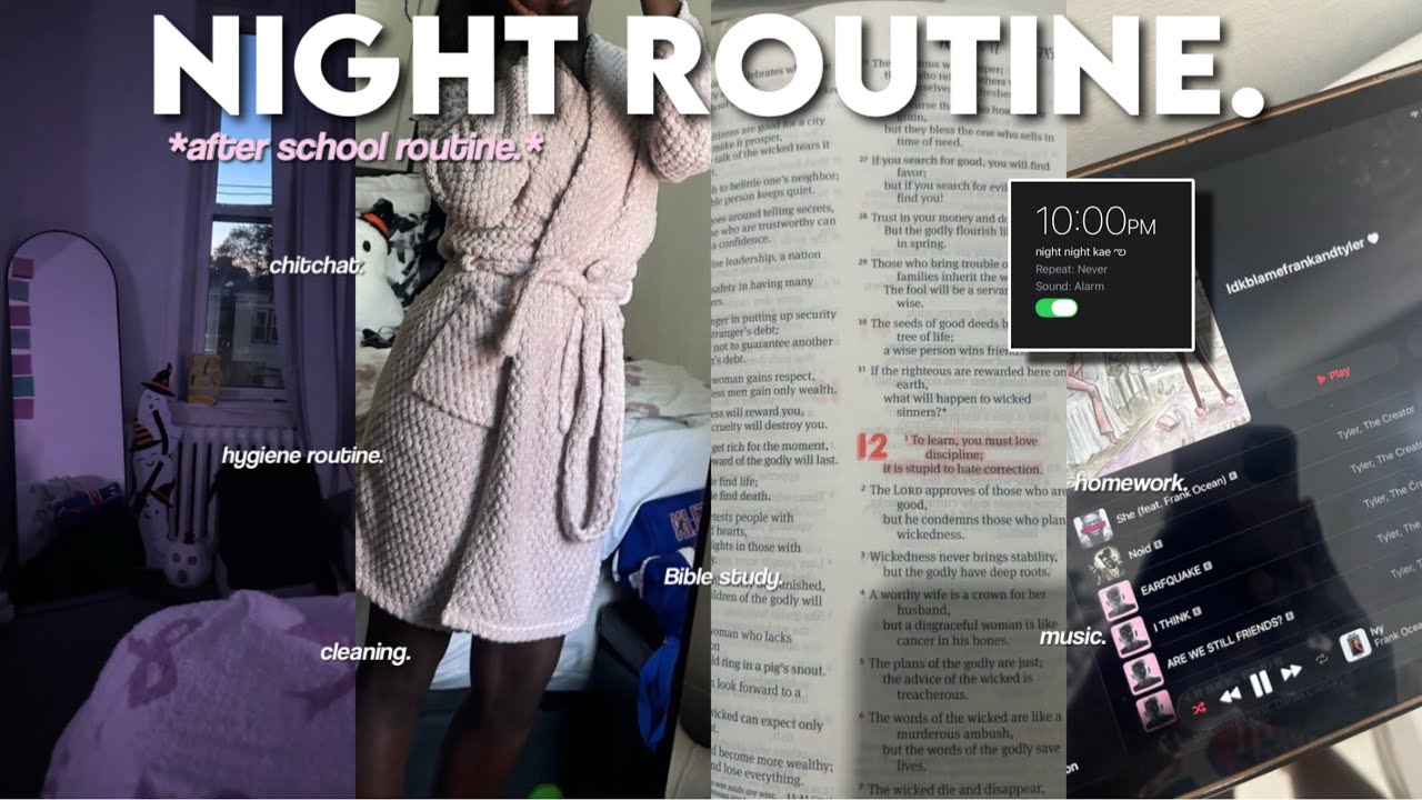NIGHT ROUTINE ♥︎ *after school routine*~homework~Bible study~cleaning~music~ect| @kaehalima