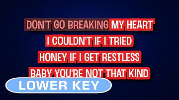 Elton John - Don't Go Breaking My Heart | Karaoke Lower Key