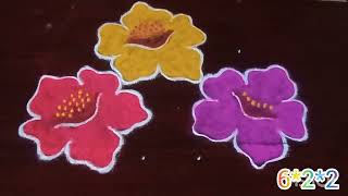 #simplerangoli #traditional kolam#beginners rangoli #flowersrangoli