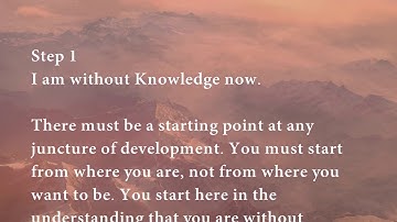 Step 1 | Steps to Knowledge