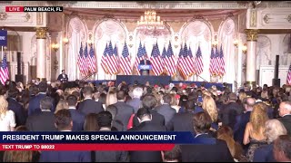 President Donald J  Trump Holds Special Announcement at the Mar a Lago Club 1