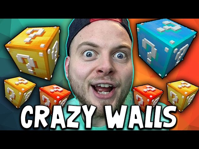 MINECRAFT CRAZY WALLS LUCKY BLOCKS, GAMER CHAD & RADIOJH GAMES