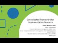 Consolidated framework for implementation research cfir