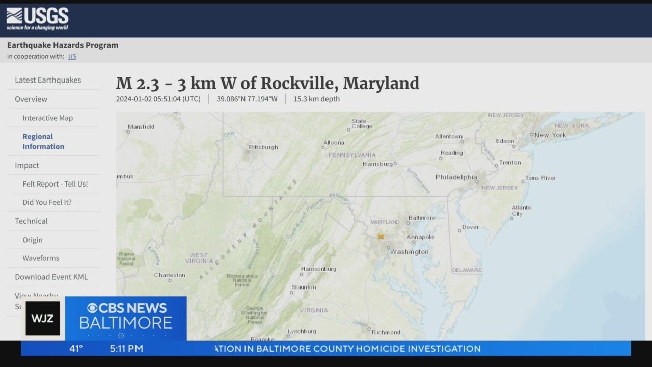 Residents near epicenter of Rockville, Maryland, earthquake ...