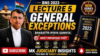 Celebrity BNS 2023 Lecture 5 | General Exceptions Explained in the Simplest Way | Haryana ADA 2026 #ada #ha... Wealth