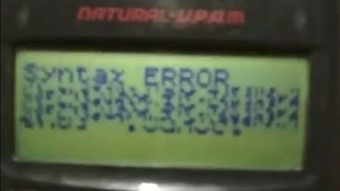 Distorted Syntax Error - fx-96SG PLUS | Calculus Science