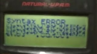 Distorted Syntax Error - fx-96SG PLUS | Calculus Science