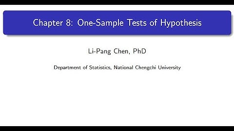 (Ch8) Part2: Some examples of hypothesis test
