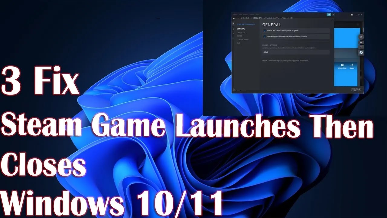 Steam Game Launches Then Closes on Windows 11 - 3 Fix - YouTube