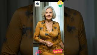 Natural Old Women OVER 60 Fashion review | Natural older women over 70 in transparent dress fashion