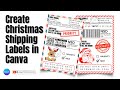 Create Christmas Delivery Labels in Canva | Santa Claus Shipping Labels Canva Beginner Tutorial