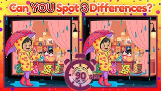 Spot the Difference Puzzle Challenge | Polka Dot Day, Find the Difference Brain Game #rainyday #rain