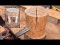 Stump to stool tutorial #rusticfurniture #logbuilding #logstool #logfurniture #stihl