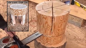 Stump to stool tutorial #rusticfurniture #logbuilding #logstool #logfurniture #logfurniture #howto