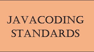 Java Coding Standards