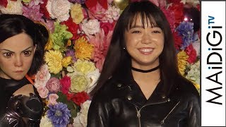 上白石萌音、クールな革ジャンスタイル！大剣かざして点灯式カウントダウン　東京スカイツリータウン × 映画「アリータ:バトル・エンジェル」コラボ点灯式1