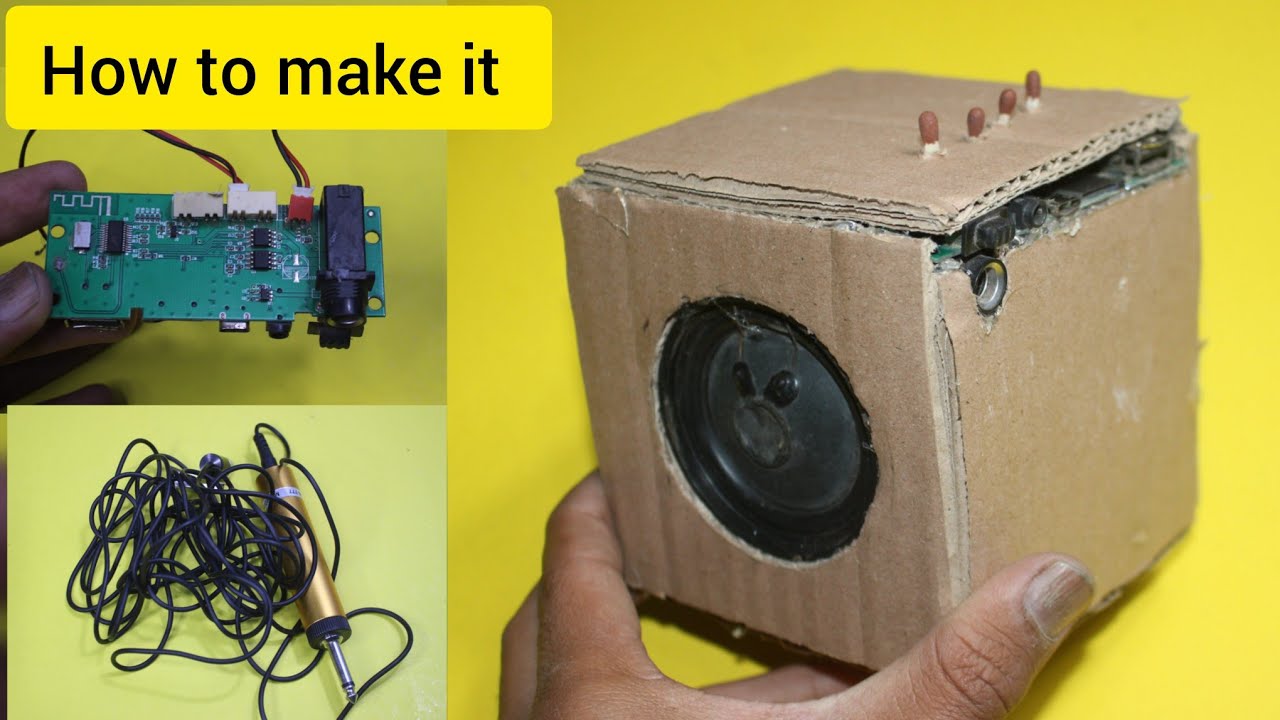 How to make a Bluetooth speaker model at home from cardboard old ...