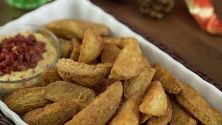 Crispy Garlic Potato Wedges with Crispy Fry® Breading Mix (Garlic)